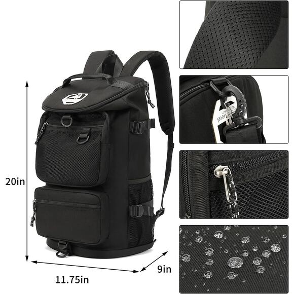 Tactical Black Backpack with Multiple Pockets & Molle Straps – Gym or Travel Use - Picture 2 of 6